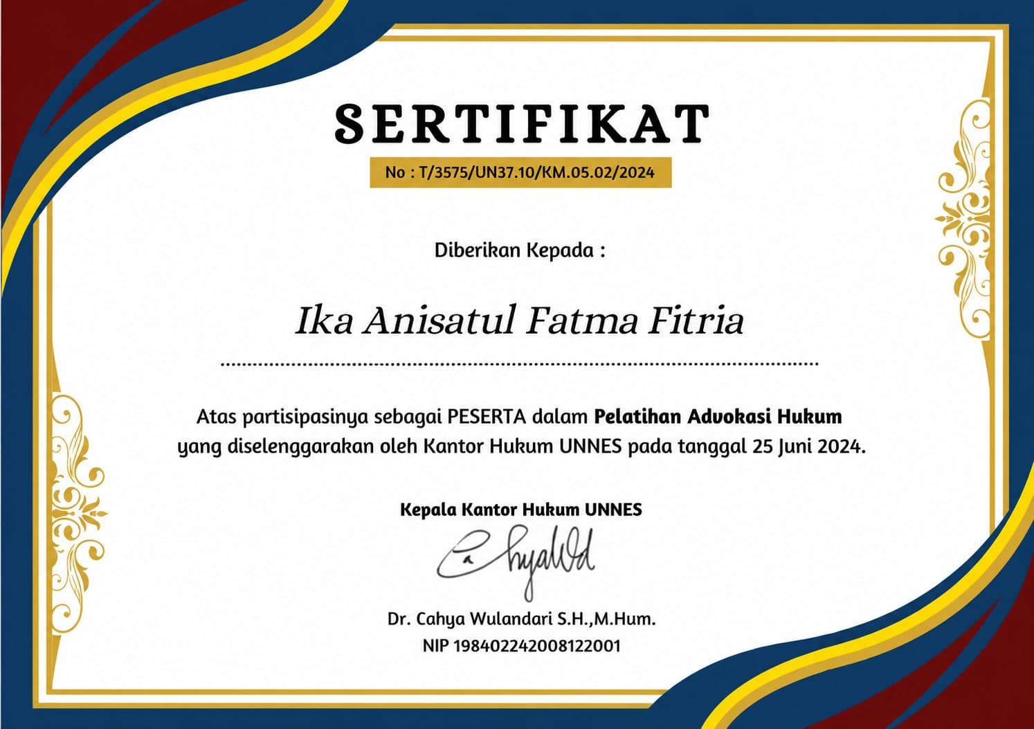 Pelatihan Advokasi Hukum