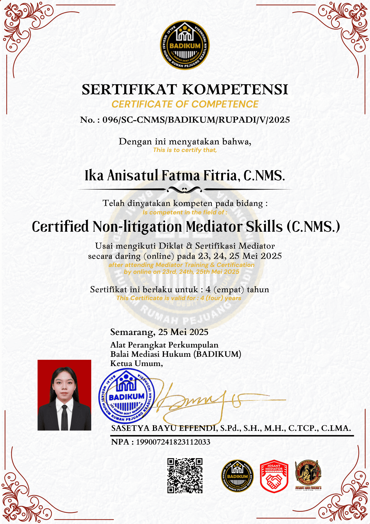 Certified Non-litigation Mediator Skills (C.NMS.)